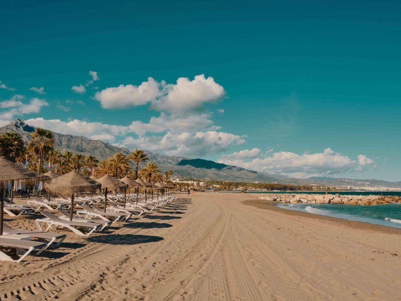 The beautiful Puerto Banus in Marbella, Spain on a beautiful day